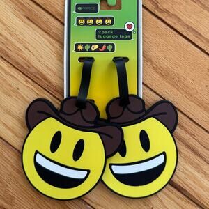 G Force Smiley Face Cowboy Luggage ID Tags Traveling Set of 2 NWT